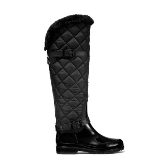 New Michael Kors Quilted Shearling Winter Belted Boots- Size 7- (fits like 8) - Picture 3 of 14